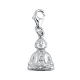 Sterling Silver Praying Buddha Pendant Meditation Peace Calm Mindfulness Charm