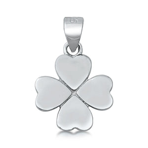 Sterling Silver Heart Clover Pendant Shamrock Lucky Celtic Love Irish Charm New