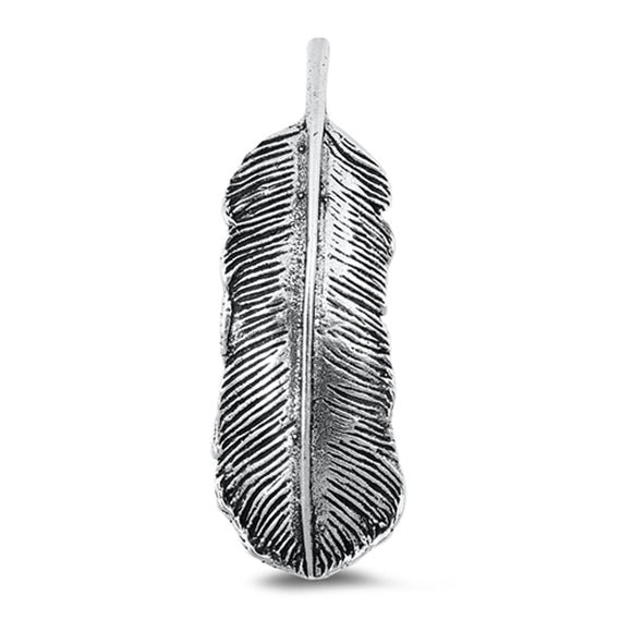 Sterling Silver Ornate Feather Pendant Boho Festival Fashion Wing Bird Charm 925