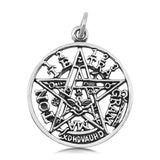 Sterling Silver Tetragrammaton Pentagram Pentacle Pendant Charm 925 New