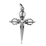 Sterling Silver Dagger Cross Pendant Gothic Medieval Knife Sword Charm 925 New