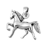 Sterling Silver Posed Horse Pendant Cute Animal Equestrian Stallion Charm 925