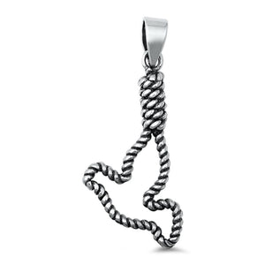 Sterling Silver Unique Rope Dove Outline Pendant Bird Animal Simple Charm 925