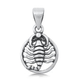 Sterling Silver Scorpion Pendant Scorpio Open Hoop Zodiac Astrology Charm 925