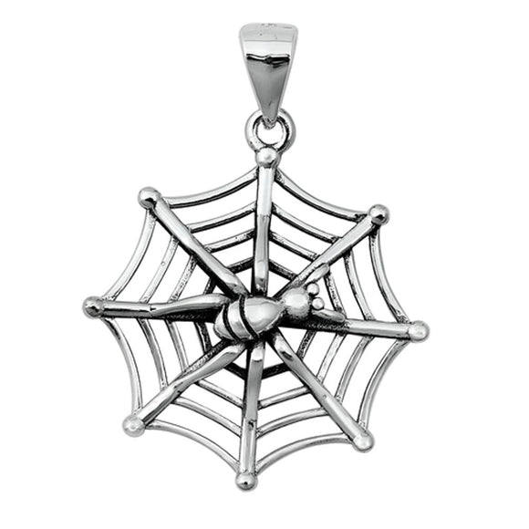 Sterling Silver Spider Web Pendant Insect Bug Animal Spiderweb Charm 925 New