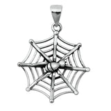 Sterling Silver Spider Web Pendant Insect Bug Animal Spiderweb Charm 925 New