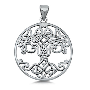 Sterling Silver Celtic Tree of Life Pendant Ornate Intricate Promise Heart Charm