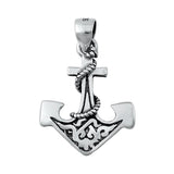 Sterling Silver Ornate Anchor Pendant Filigree Swirl Rope Twist Elegant Charm