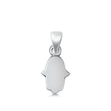 Sterling Silver Hamsa Hand of God Pendant Flat Outline Minimalist Charm 925 New