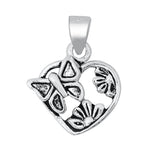 Sterling Silver Elegant Butterfly Pendant Flower Promise Heart Charm 925 New