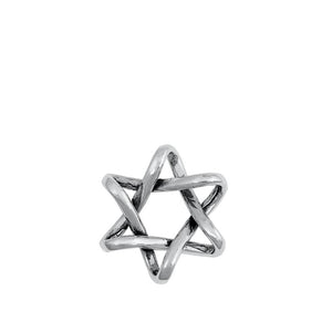 Sterling Silver Simple Star Of David Pendant Weave Jewish Triangle Charm 925 New