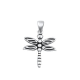 Sterling Silver Realistic Dragonfly Pendant Classic Animal Garden Insect Charm