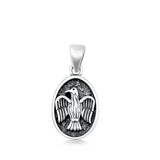 Sterling Silver Bald Eagle Pendant Medallion Bird Animal Oxidized Detail Charm