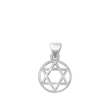 Sterling Silver Star of David Pendant Open Medallion Jewish Classic Charm 925