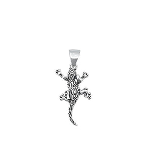 Sterling Silver Wholesale Pendant Oxidized Gecko Lizard Vintage Reptile Charm