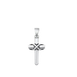 Sterling Silver Polished Christian Pendant Infinity Cross Charm 925 New