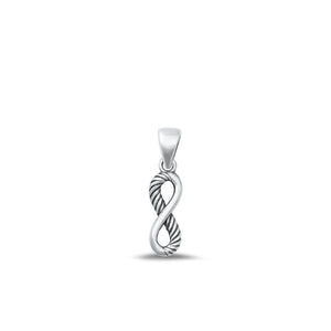 Sterling Silver Oxidized Infinity Pendant .925 New Number 8 Forever Charm