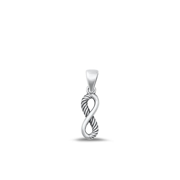 Sterling Silver Oxidized Infinity Pendant .925 New Number 8 Forever Charm