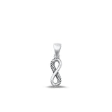 Sterling Silver Oxidized Infinity Pendant .925 New Number 8 Forever Charm