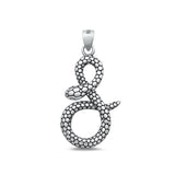 Sterling Silver Oxidized Infinity Snake Pendant Oxidized Fashion Charm .925 New