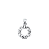 Sterling Silver Cute Celtic Wreath Pendant High Polished Crown Charm 925 New