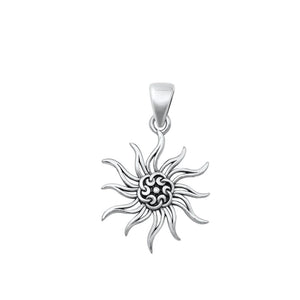 Sterling Silver Classic Sun Pendant Celtic Design High Polished Charm 925 New