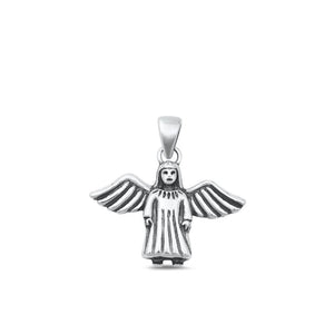 Sterling Silver Jesus with Wings Angel Pendant .925 New Christian Faith Charm