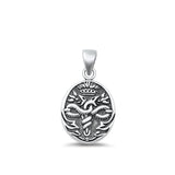 Sterling Silver Wholesale Caduceus Pendant Medical Symbol Medallion Charm 925