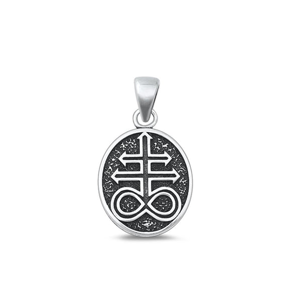 Sterling Silver Oxidized Leviathan Cross Medallion Pendant Charm .925 New