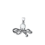 Sterling Silver Oxidized Octopus Sea Creature Pendant .925 New Beach Charm