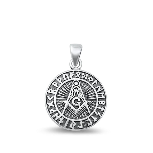 Sterling Silver Masonic Pendant Freemasonry Stonemason Charm Medallion 925 New