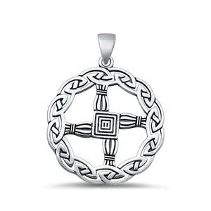 Sterling Silver Fashion Brigid's Cross Pendant Irish Ward Off Evil Charm 925 New