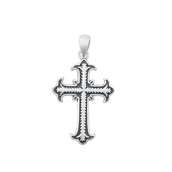 Sterling Silver Unique Saint James Cross Pendant Ornate Christian Charm 925 New