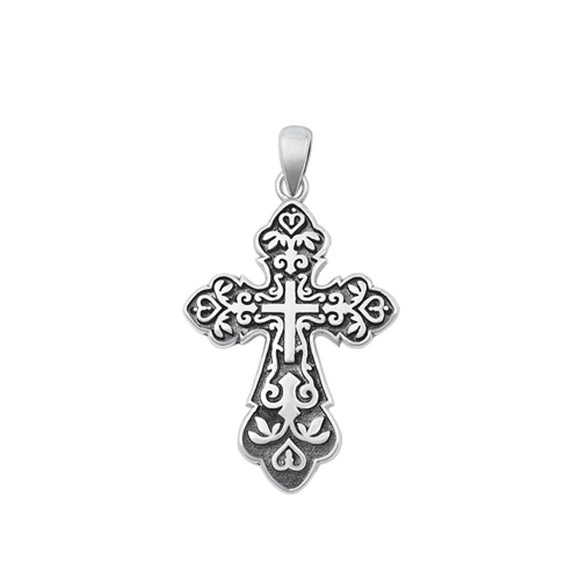 Sterling Silver Classic Celtic Cross Pendant Ornate Christian Charm 925 New