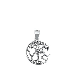 Sterling Silver Beautiful Man & Woman Tree Pendant Sexy Knockers Love Charm 925