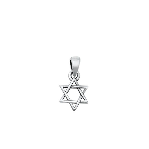 Sterling Silver Oxidized Jewish Star Shield Of David Pendant Charm .925 New