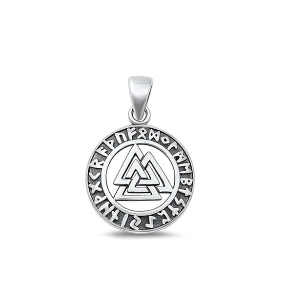 Sterling Silver Classic Valknut Pendant Norse Symbol Fashion Charm 925 New