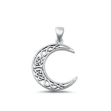 Sterling Silver Wholesale Celtic Moon Pendant High Polished Charm 925 New