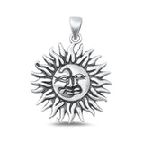 Sterling Silver Wholesale Sun Moon Pendant High Polished Oxidized Charm 925 New