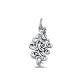 Sterling Silver Beautiful Intertwined Snakes Pendant Oxidized Charm .925 New