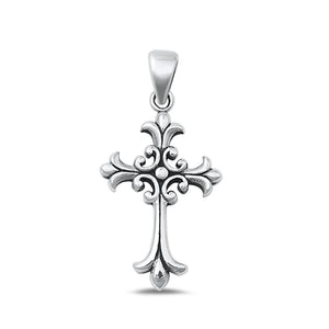 Sterling Silver Fashion Oxidized Cross Pendant Ornate Christian Charm .925 New