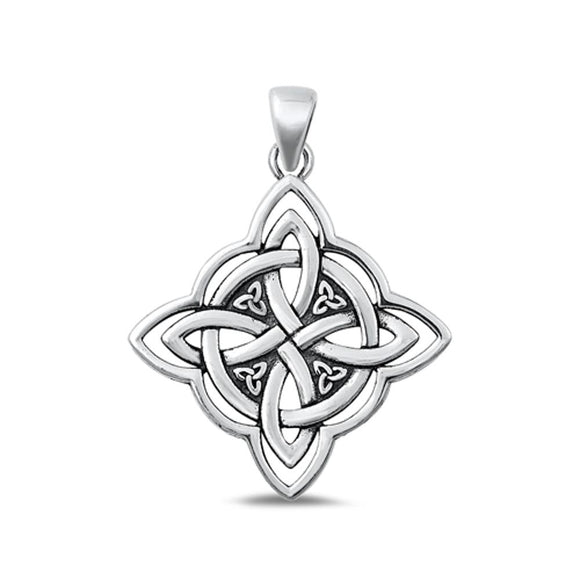 Sterling Silver Beautiful Triquetra Pendant Oxidized Celtic Charm .925 New