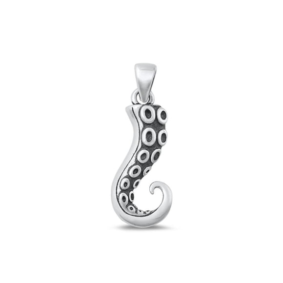 Sterling Silver Wholesale Octopus Tentacle Pendant Oxidized Beach Charm .925 New