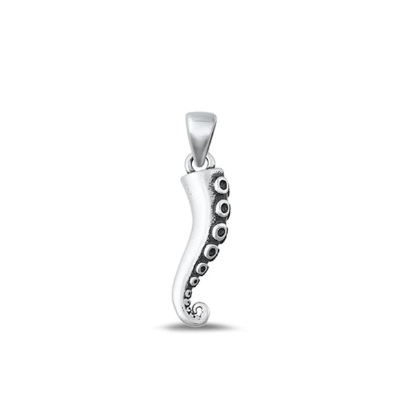 Sterling Silver Oxidized Octopus Tentacle Charm Beach Pendant Ocean .925 New