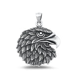 Sterling Silver Cute Eagle Medallion Pendant Oxidized Polished Charm .925 New