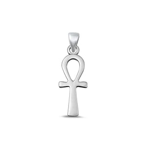 Sterling Silver Polished Ancient Egyptian Ankh Symbol Of Life Pendant .925 New