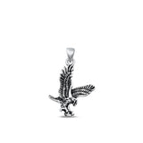 Sterling Silver Fashion Oxidized Eagle Bird Animal Charm Hawk Pendant .925 New