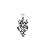 Sterling Silver Fashion Oxidized Owl Bird Animal Celtic Pendant Charm .925 New