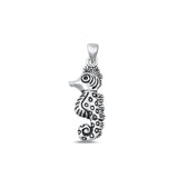 Sterling Silver Fashion Cute Seahorse Creature Nautical Charm Pendant .925 New