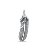 Sterling Silver Cute Oxidized Feather Animal Pendant Polished Charm .925 New